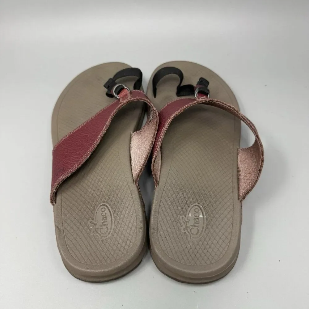 Chaco Mens Playa Pro Thong Loop Sandals Size 9 Cranberry Leather J106615